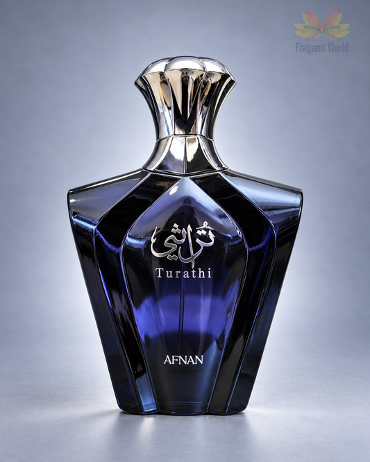 Afnan TURATHI BLUE sobre fundo cinzento