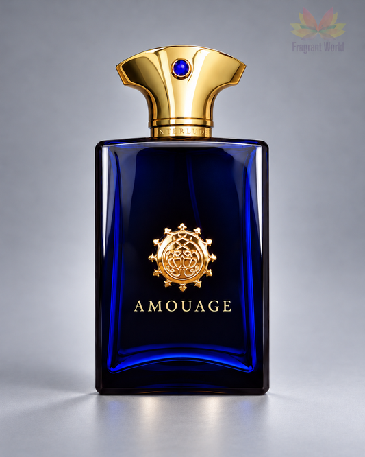 Amouage INTERLUDE MAN em fundo cinzento