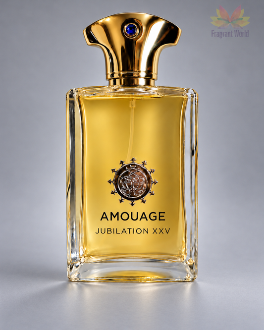 Amouage JUBILATION XXV Man em fundo cinzento