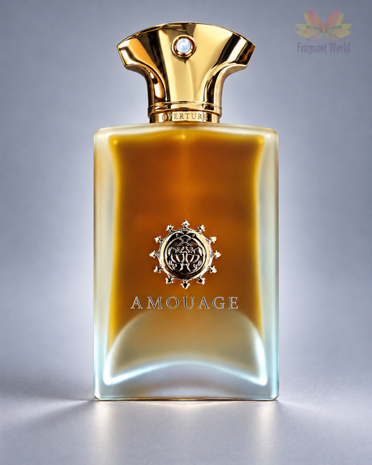 Amouage OVERTURE MAN em fundo cinzento