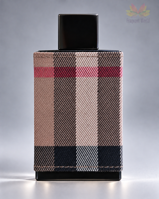 Burberry LONDON for Men sobre fundo cinzento