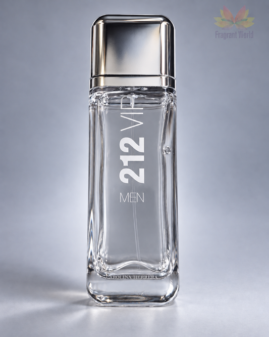 Carolina Herrera 212 vip men — frasco em fundo cinzento