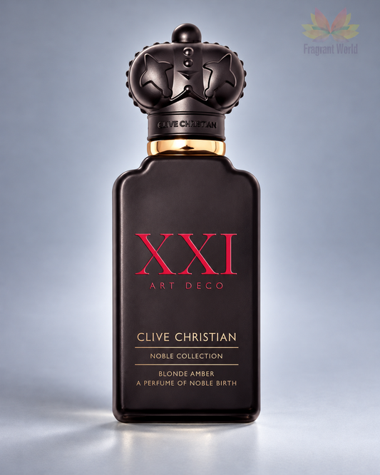 Clive Christian BLONDE AMBER sobre fundo cinzento